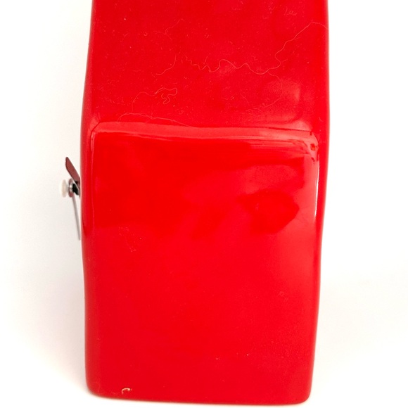 RAE DUNN Festive Red Ceramic House Shaped CHEER Clock - Picture 5 of 10